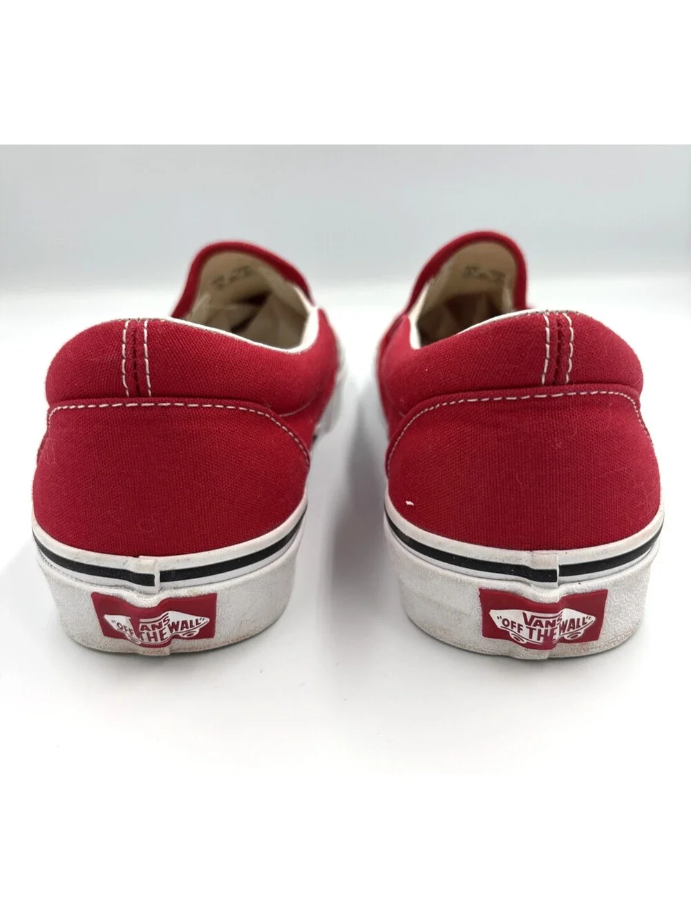 Vans Classic Slip-On Red Black Checkerboard Men 7.5 Women 9